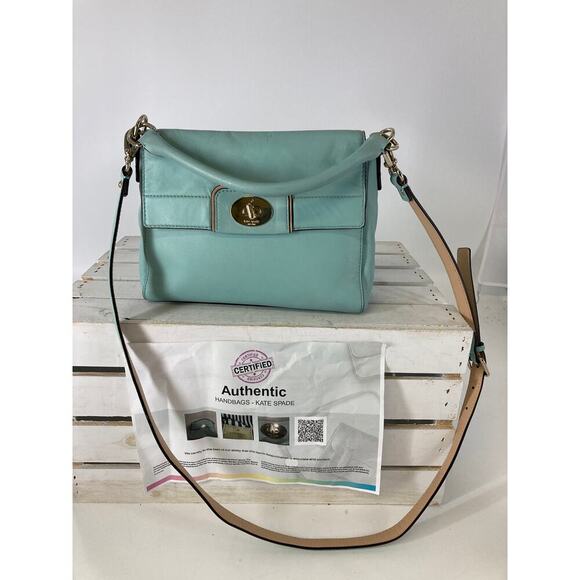 kate spade Handbags - KATE SPADE SMALL LIGHT BLUE SMOOTH LEATHER CROSSBODY BAG